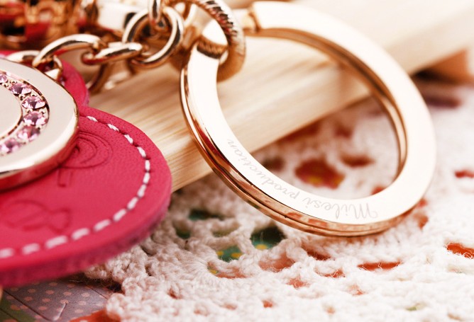lollipop heart leather keychain