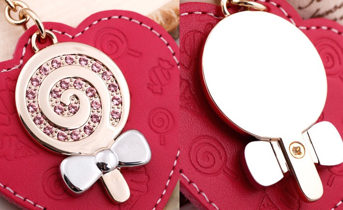 lollipop heart leather keychain