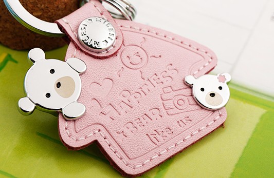 Cartoon leather keychain