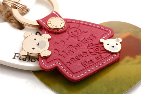 Cartoon leather keychain