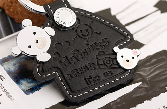 Cartoon leather keychain