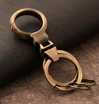 Classic double ring keychain