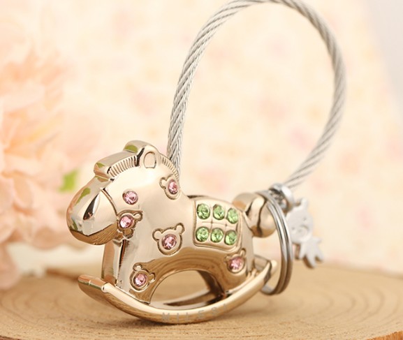 Children's wooden horse keychain
