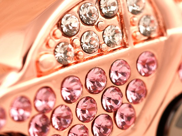 Rhinestone alloy car keychain