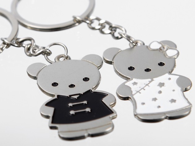 Chinese style bears couple keychains