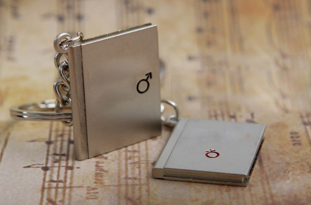 Love diary couple keychains