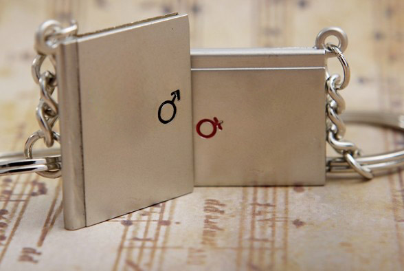 Love diary couple keychains