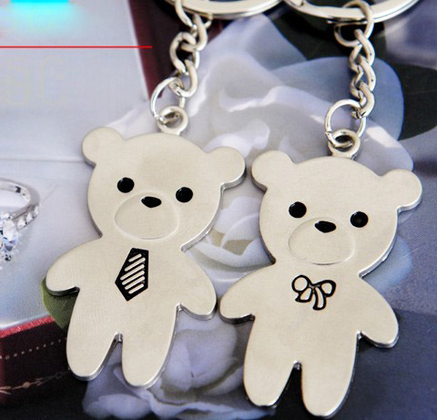Bears with tie couple keychains
