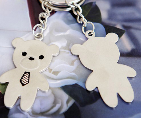 Bears with tie couple keychains