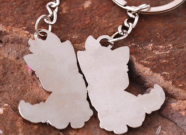 Lovers cats alloy keychains