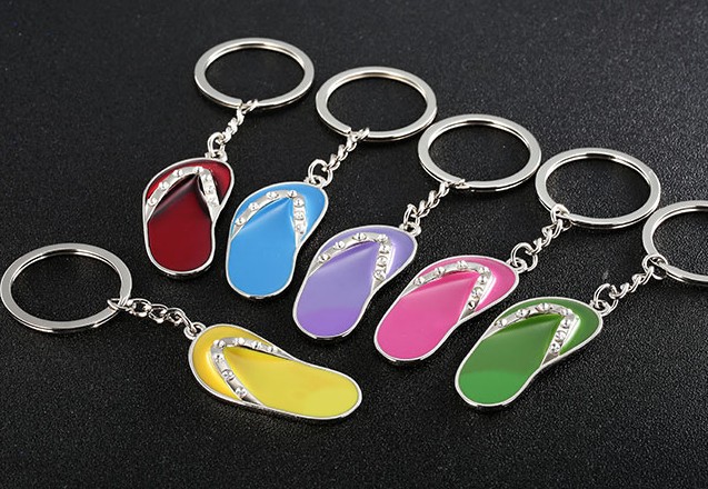 Rhinestone slippers keychain