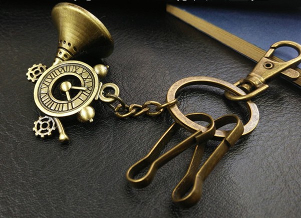 Retro horn keychain