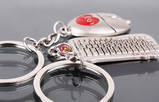 Keyboard and mouse Couple Keychains