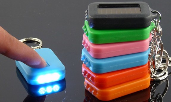 Mini solar LED keychain
