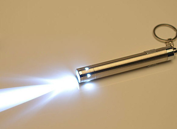 Waterproof stainless steel LED Flashlight keychain