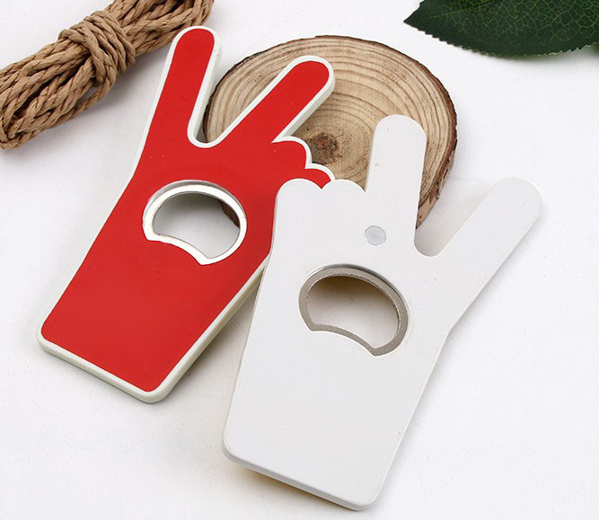 Plastic custom bottle opener keychain