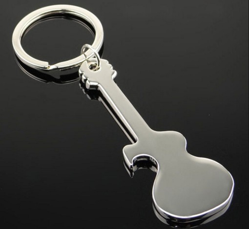Mini guitar bottle opener keychain