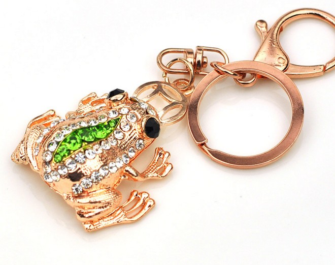 Rhinestone Frog Keychain