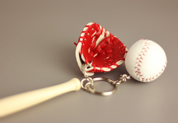 Mini baseball keychain