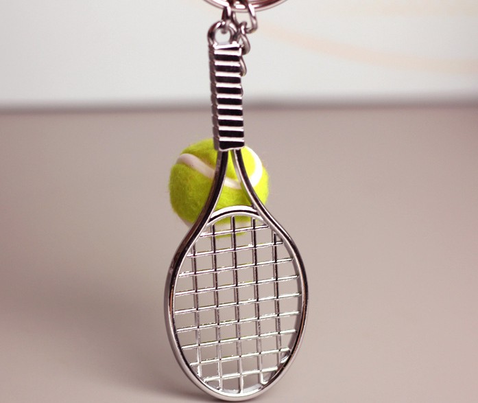 Alloy tennis keychain