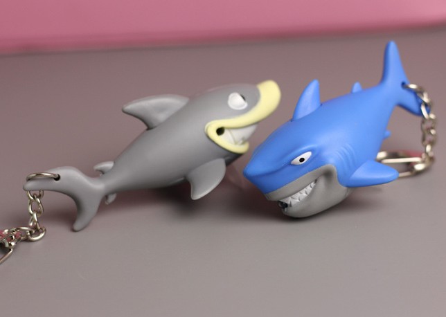 Cartoon shark LED keychain