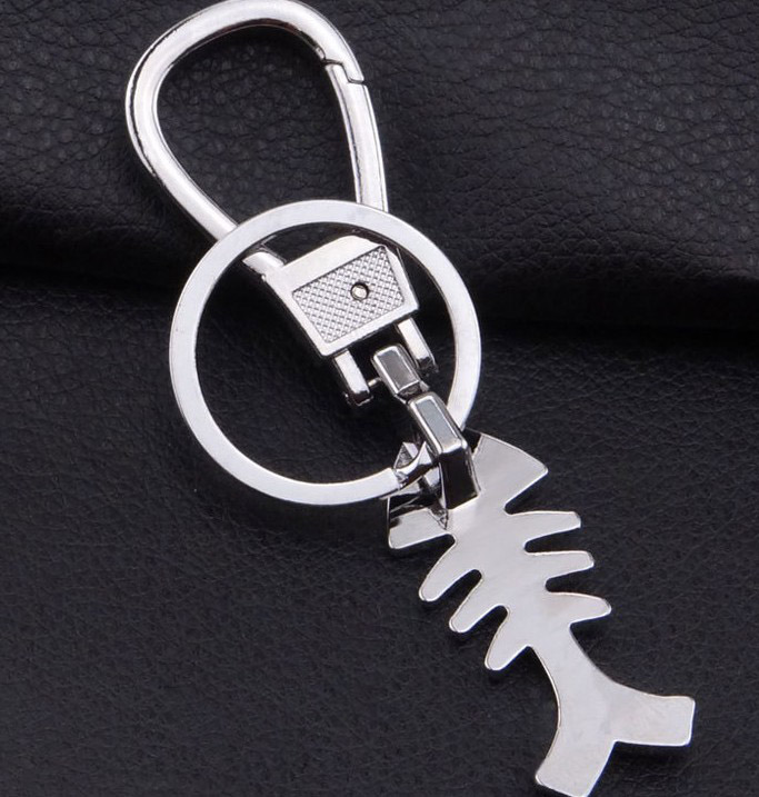 Fish bone keychain