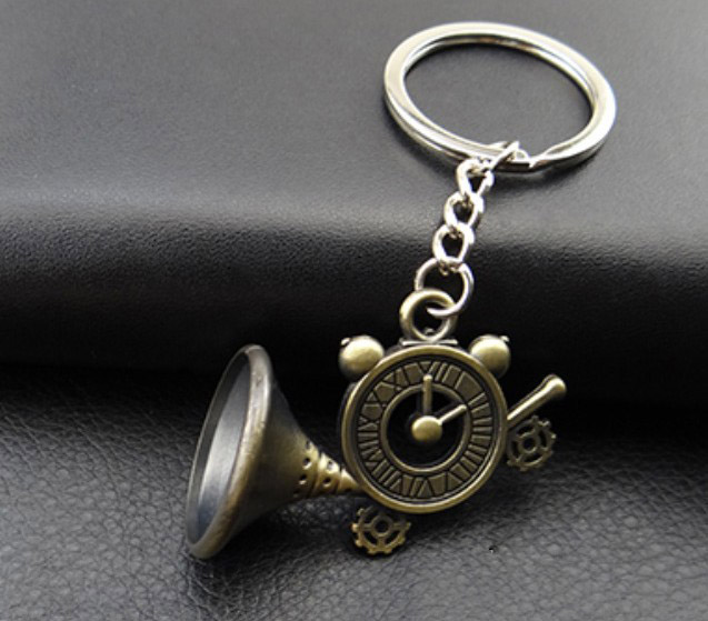 Retro gramophone keychain