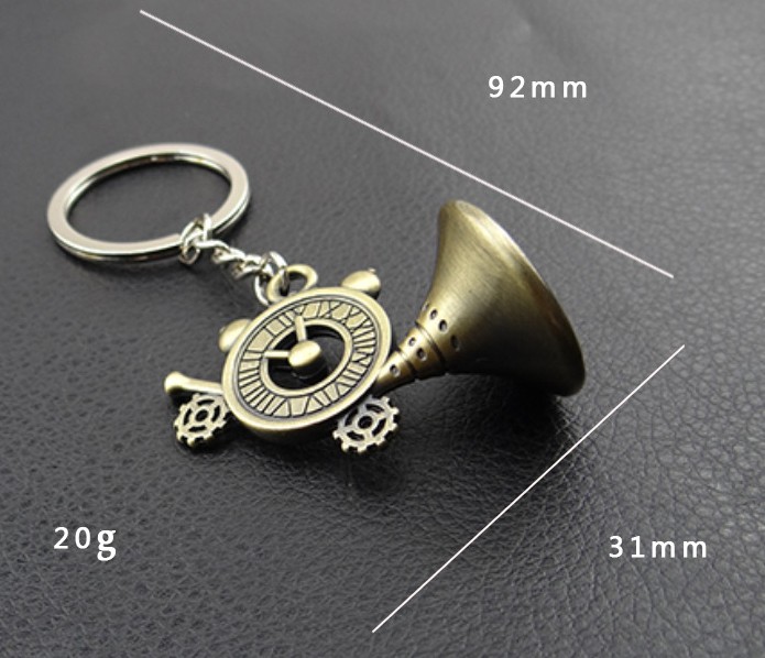 Retro gramophone keychain
