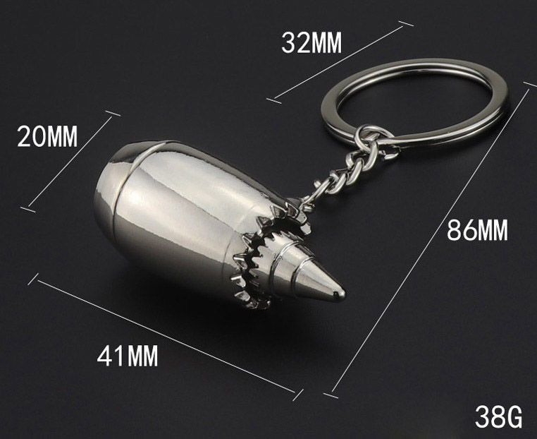 Aircraft engine alloy keychain