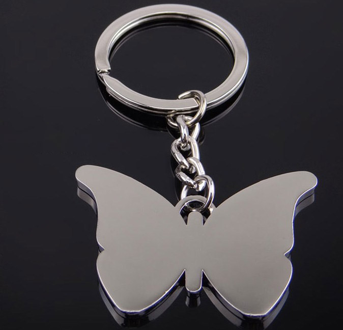Four-color butterfly alloy keychain