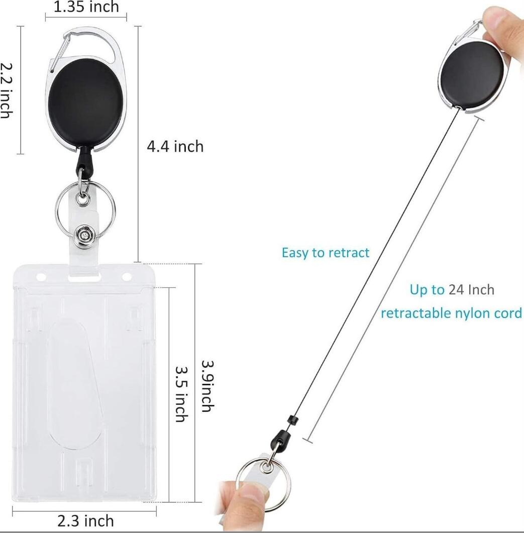 Easy-to-pull dual-purpose transparent double card slot ID card holder