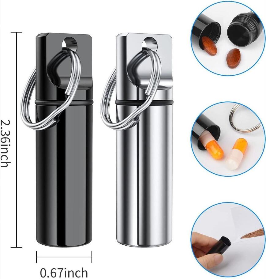 Sealed aluminum alloy capsule storage waterproof keychain