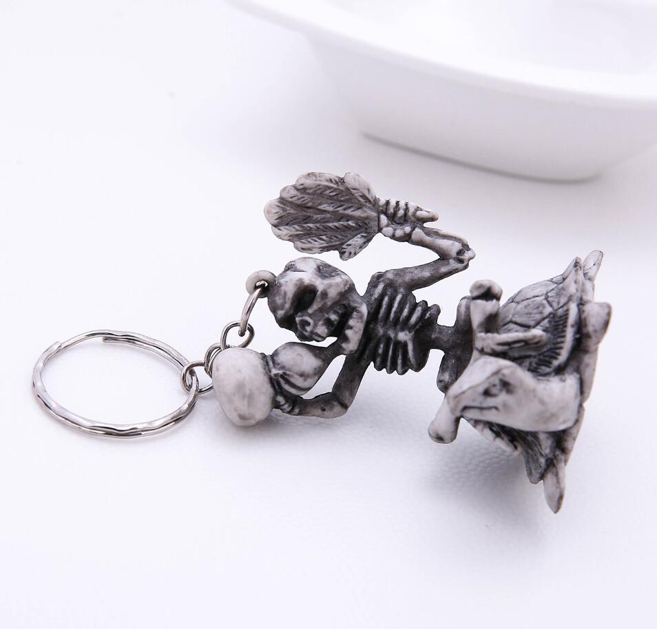 Turtle and Skeleton Keychain
