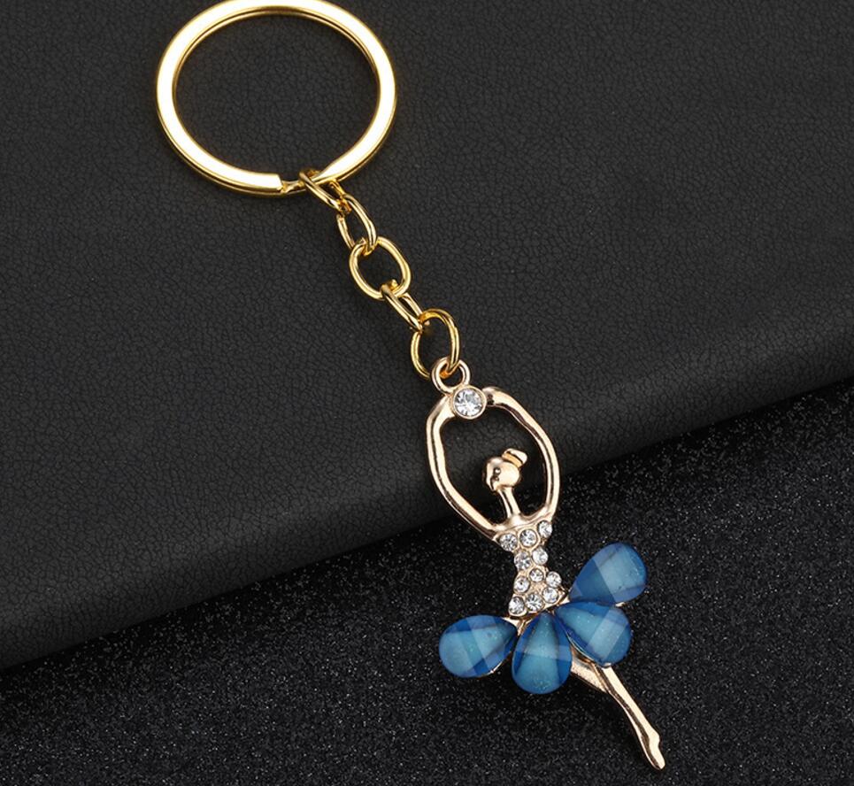 Ballet girl rhinestone keychain