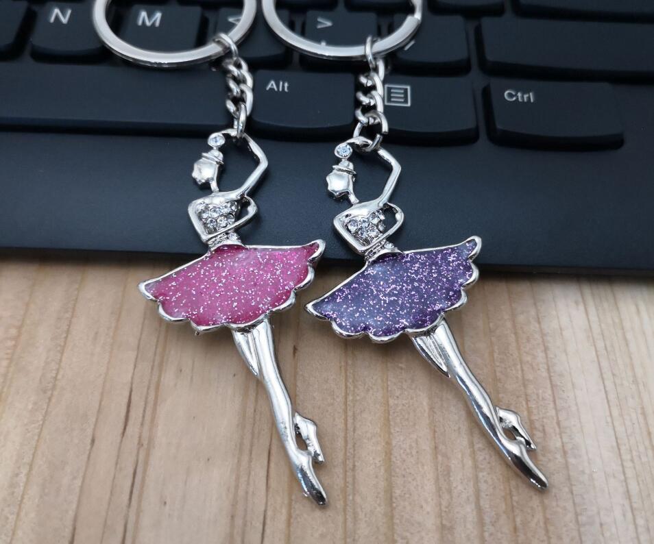 Elegant ballet girl keychain