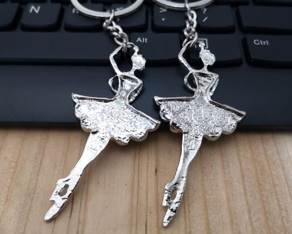 Elegant ballet girl keychain