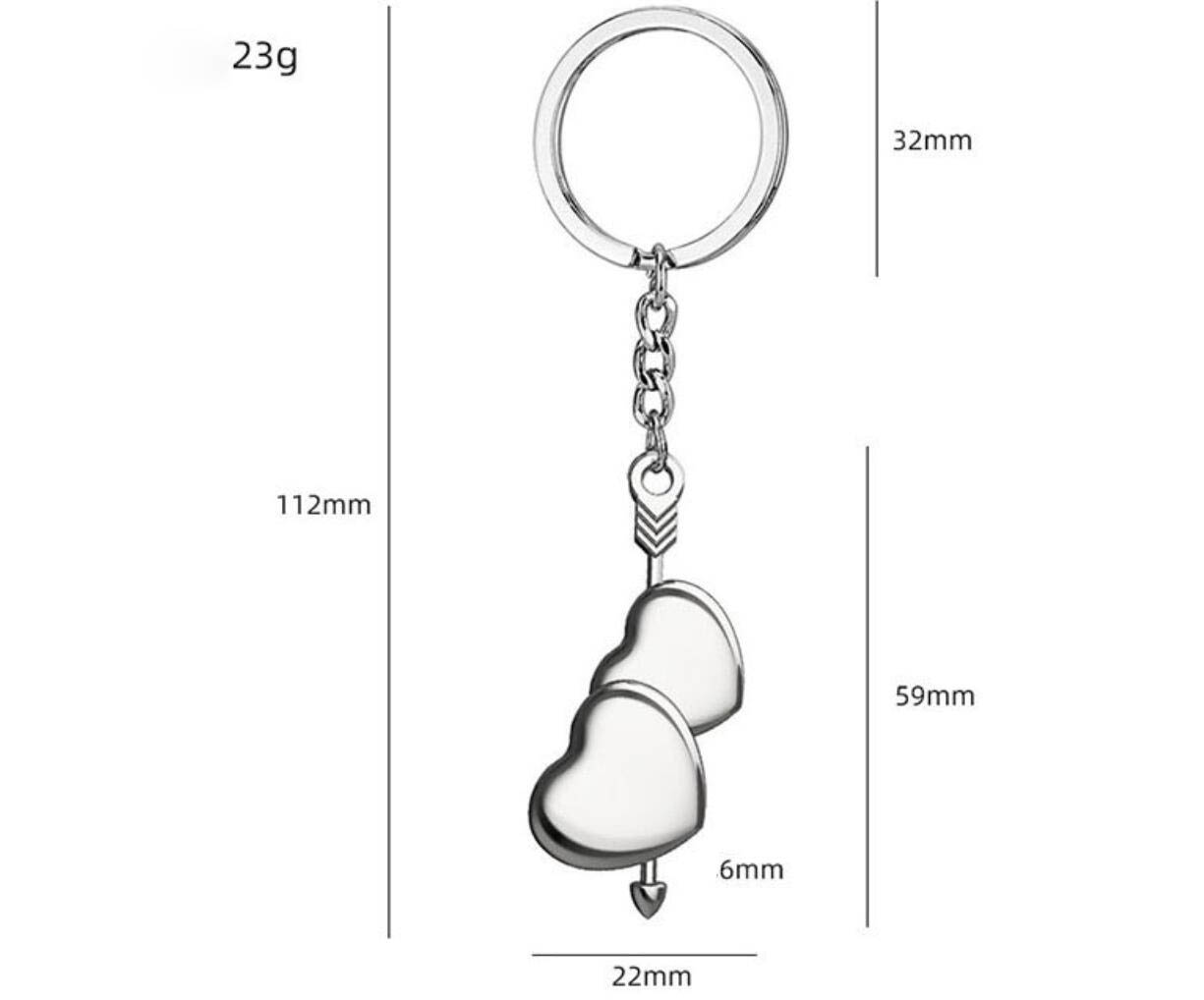 An Arrow Pierces Double Heart Keychain