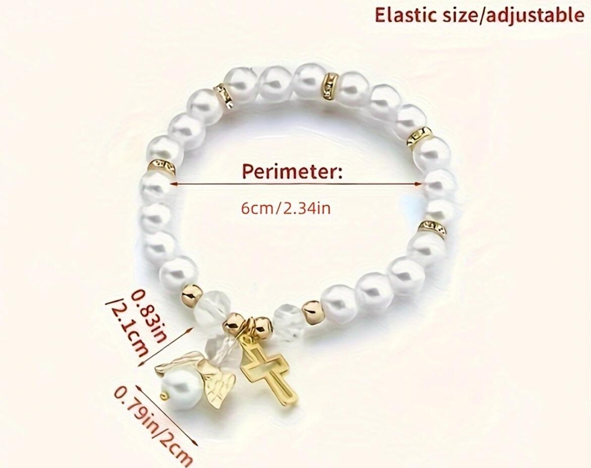 Cross Angel Pearl Bracelet