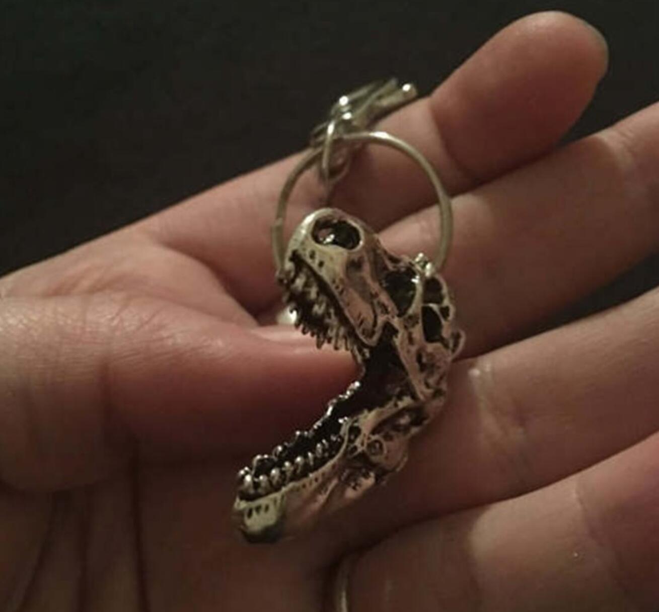 Tyrannosaurus Rex Dinosaur Skull Keychain