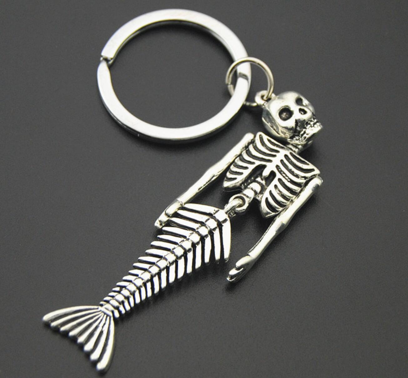 Mermaid Skull Keychain