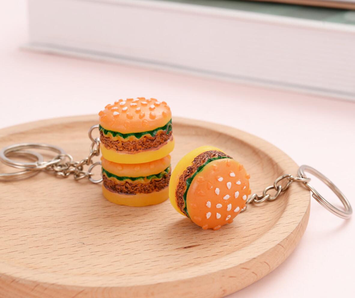 Realistic Food Hamburger Keychain