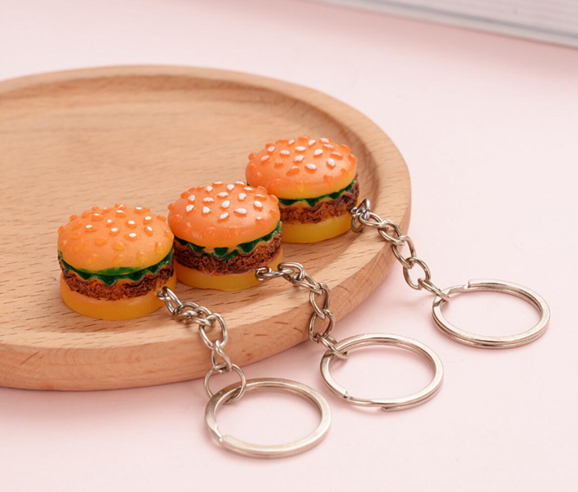 Realistic Food Hamburger Keychain