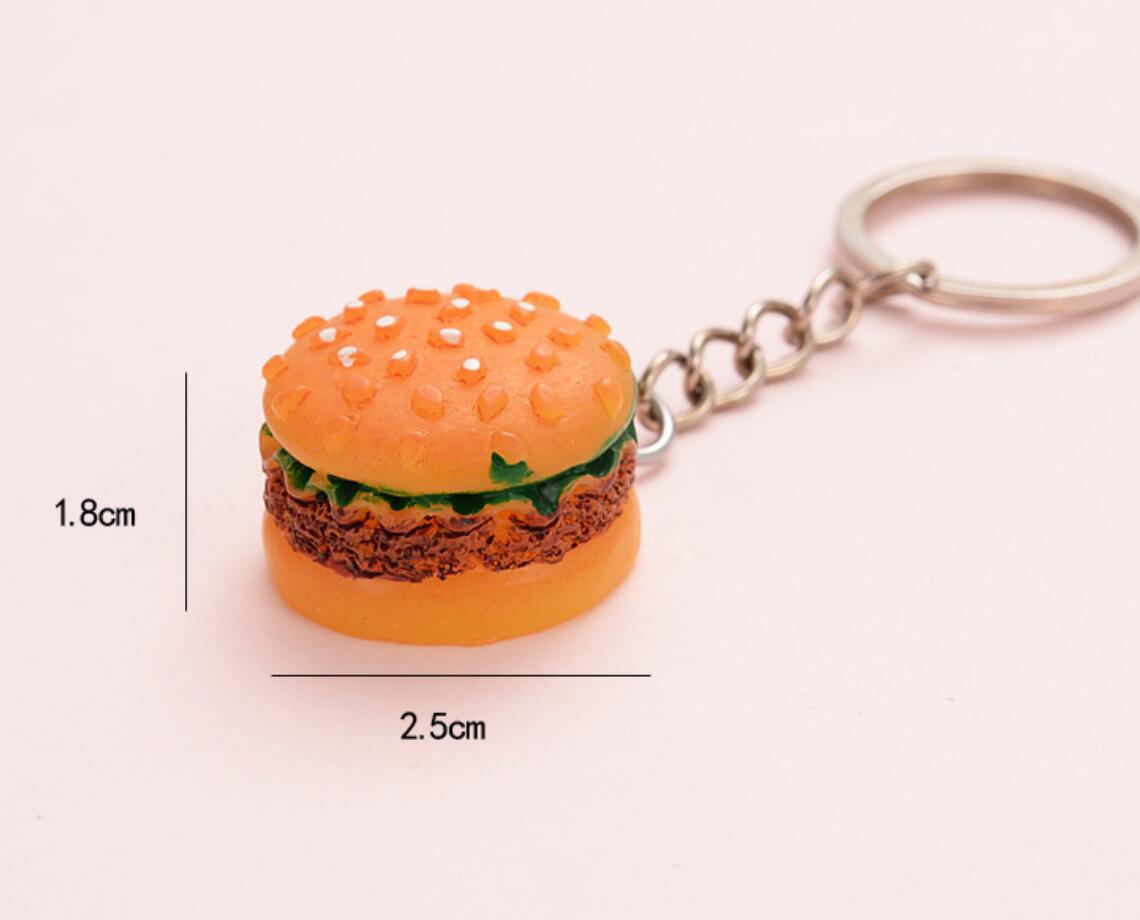 Realistic Food Hamburger Keychain