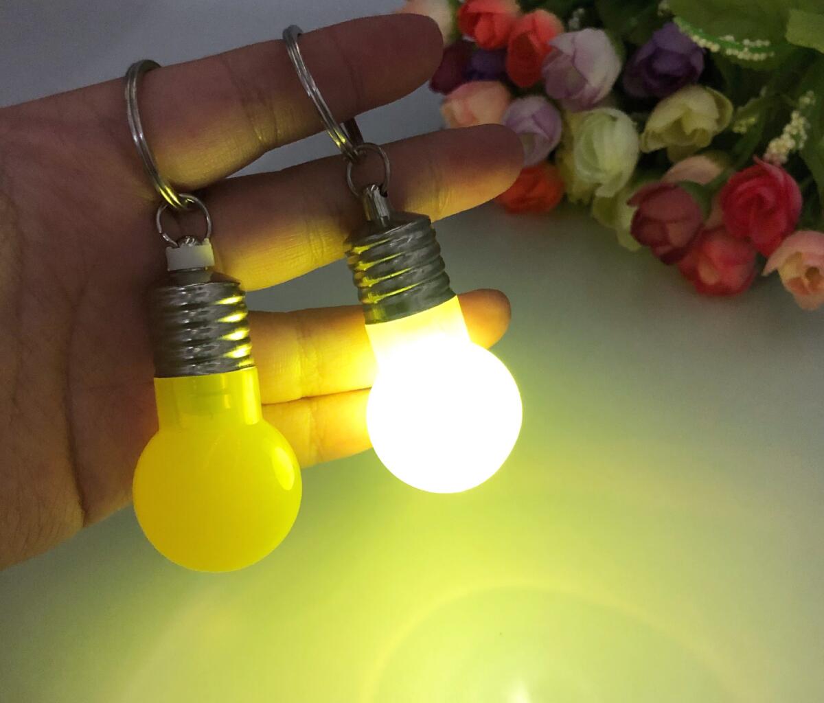 Mini Colorful Light Bulb Keychain