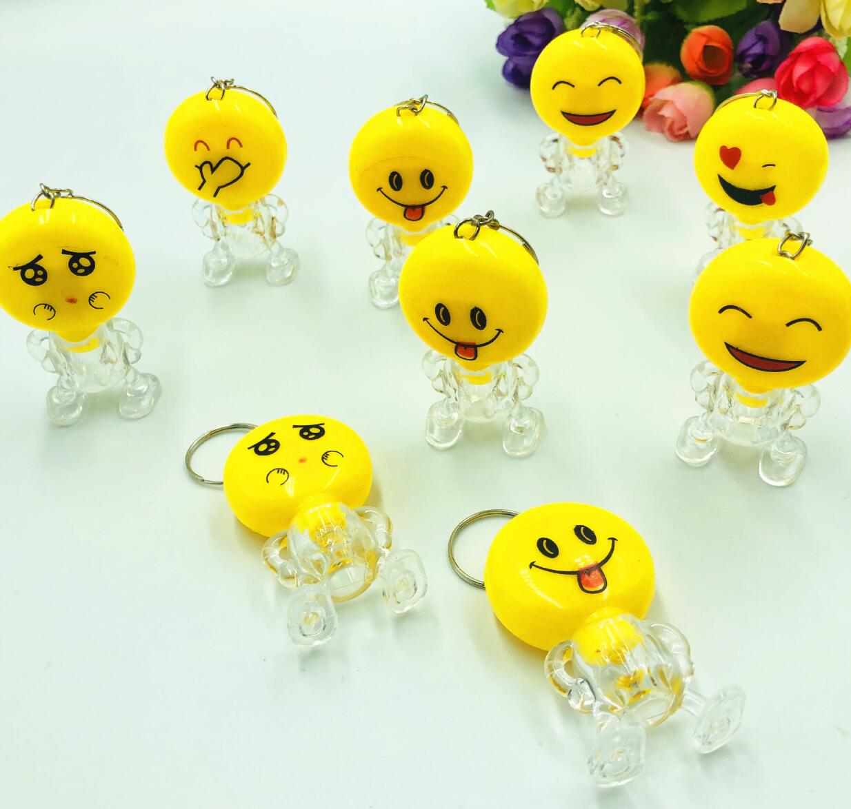 LED Smiley Face Emoji Keychain
