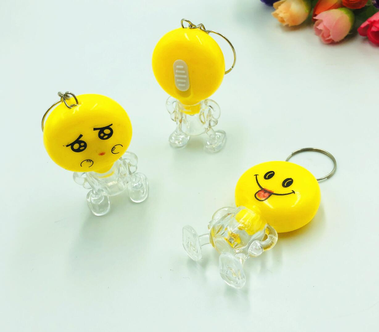 LED Smiley Face Emoji Keychain