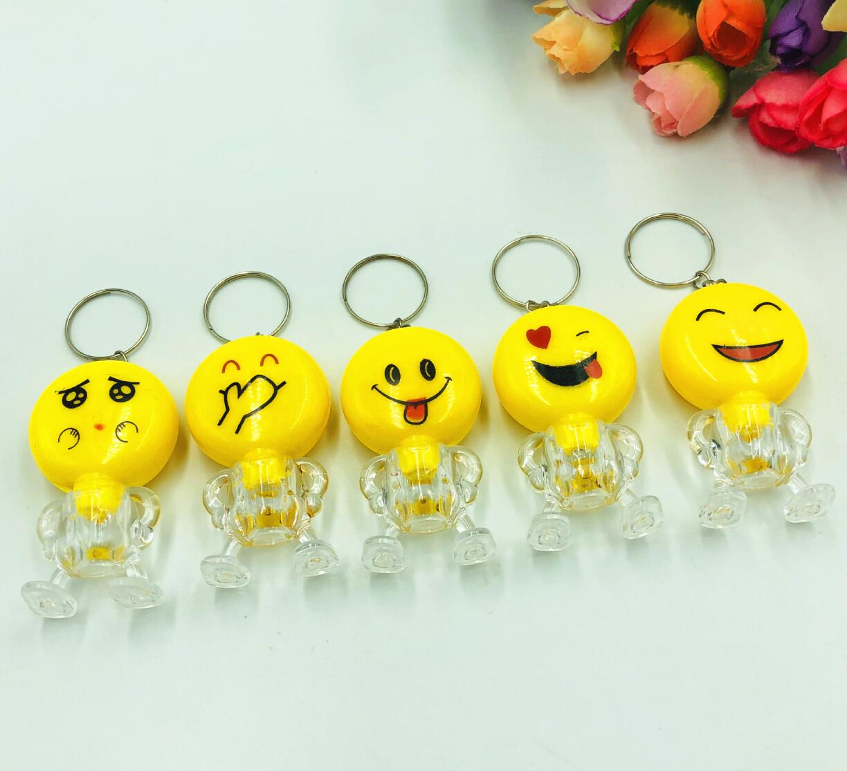 LED Smiley Face Emoji Keychain