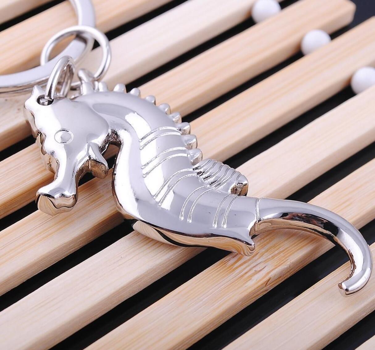 Metal Seahorse Keychain
