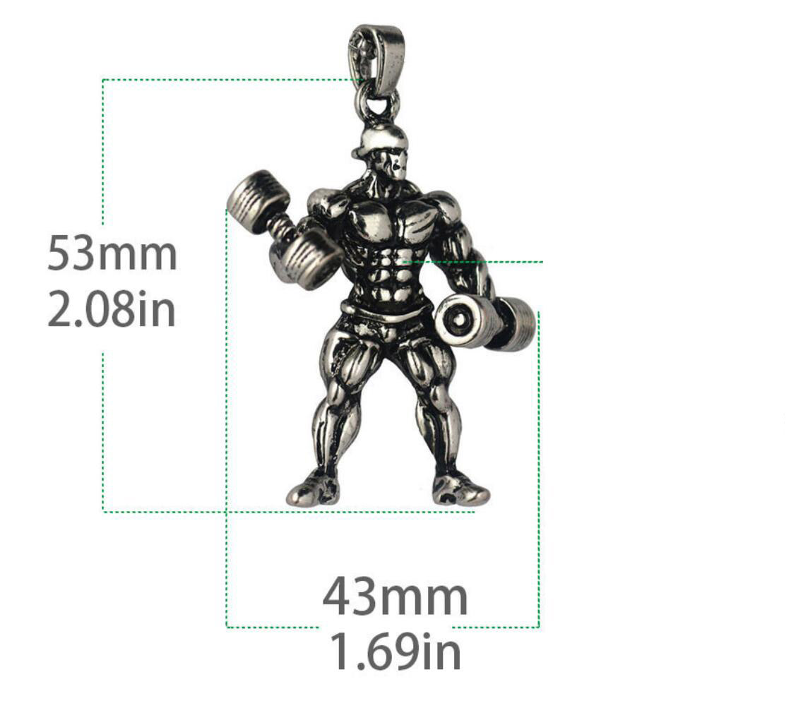 Dumbbell Fitness Man Keychain