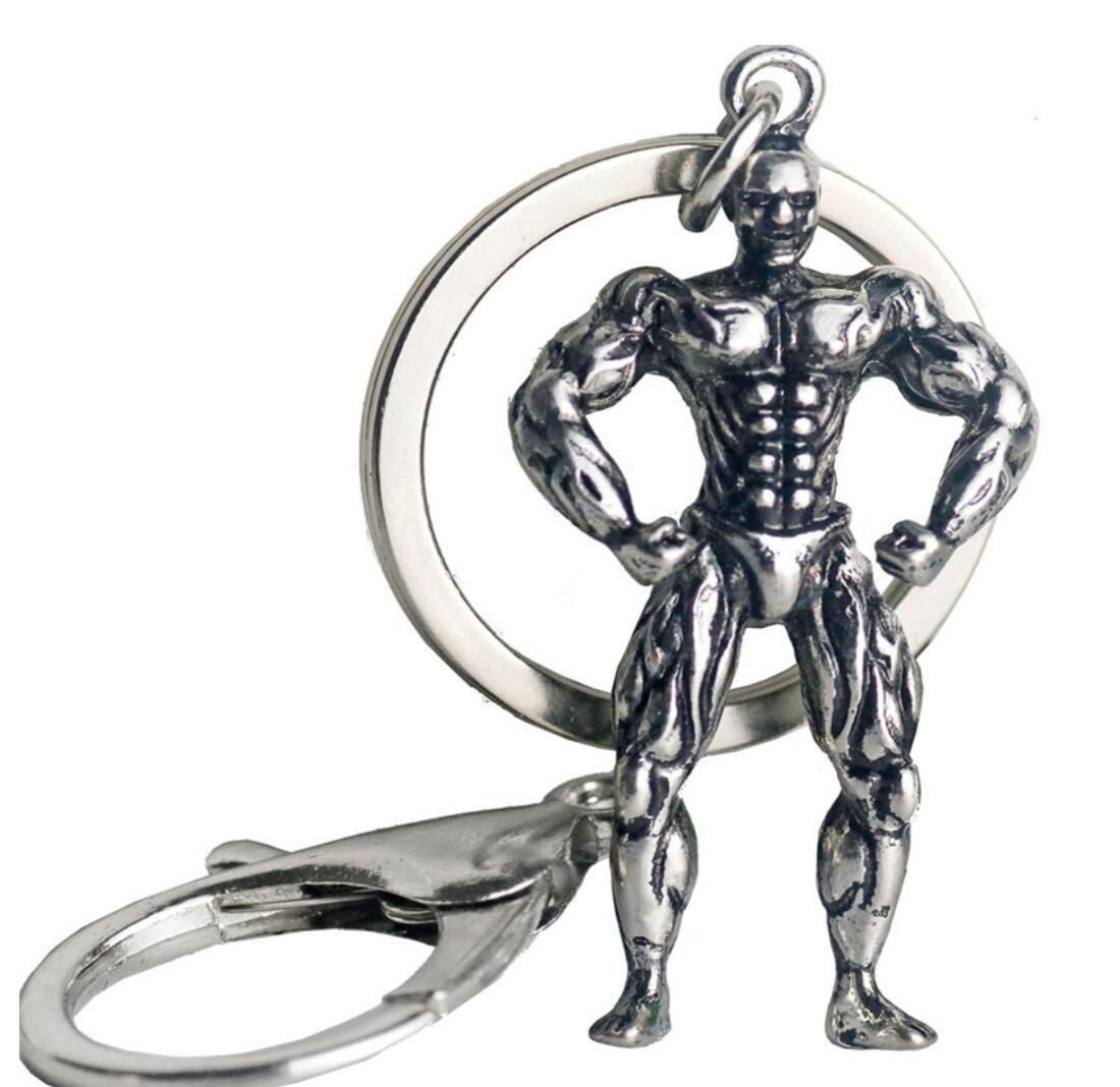 3D Muscular Man Metal Keychain